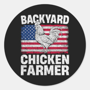Ckyard Kippenboer Usa Vlag Patriottische 4e Juli Ronde Sticker