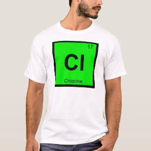 Cl - Chloor Scheikunde Periodiek Systeem Symbool T-shirt