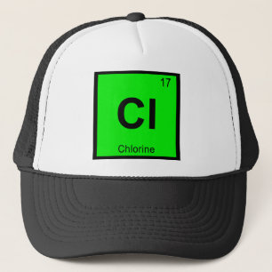 Cl - Chlorine Chemistry Periodic Table Symbol Trucker Pet