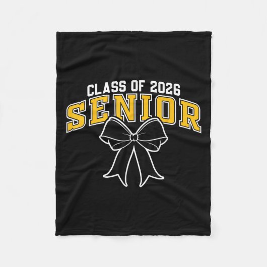 Cl Of 2026 Senior Graduation Black Gold Coquette B Fleece Deken (Voorkant)