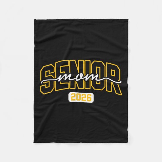 Cl Of 2026 Senior Mom High School Graduation Black Fleece Deken (Voorkant)