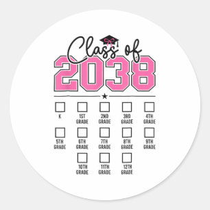 CL of 2038 Grow with Me Coquette Bow Terug naar sc Ronde Sticker