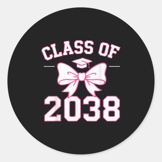 CL of 2038 Grow With Me Kindergarten Roze Coquette Ronde Sticker (Voorkant)