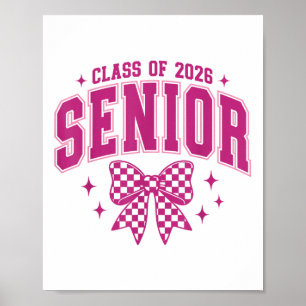 Cl van 2026 Senior 2026 Roze Coquette Bow Graduati Poster
