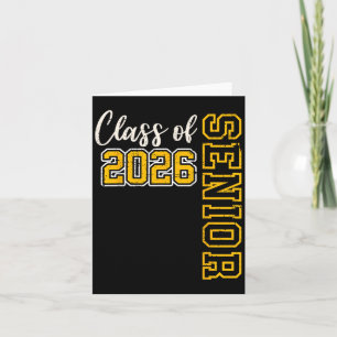 CL van 2026 Senior 26 High School Afstuderen Zwart Kaart