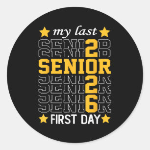 CL van 2026 Senior Jaar 2026 Laatste eerste school Ronde Sticker