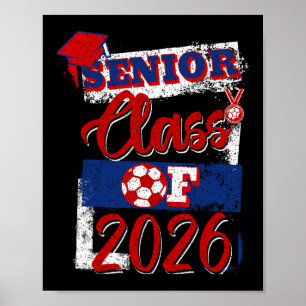 Cl van 2026 Senior Voetbalspeler Afstuderen op de Poster