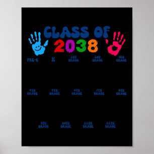 CL van 2038 Handafdruk Schattige Terug naar school Poster