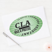 CLA SLOGAN - NICE EN PRECISE! LABORATORIUM OVALE STICKER (Envelop)