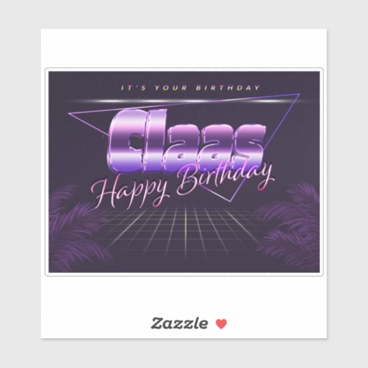 Claa Prénom lila retro Sticker (Feuille)