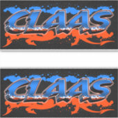 Claa Prénom Nom Graffiti Autocollants Autocollants (Devant)