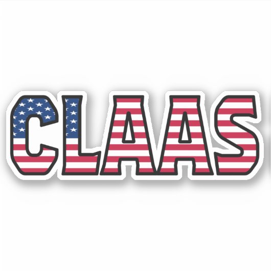 Claas Name Vorname USA Sticker Stickerset (Voorkant)