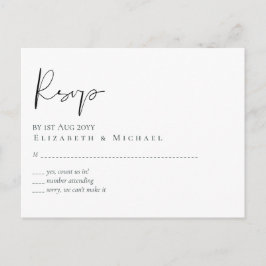 Claassic White Script RSVP MENU Budget