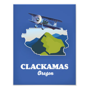 Clackamas Oregon VS kaart Foto Afdruk