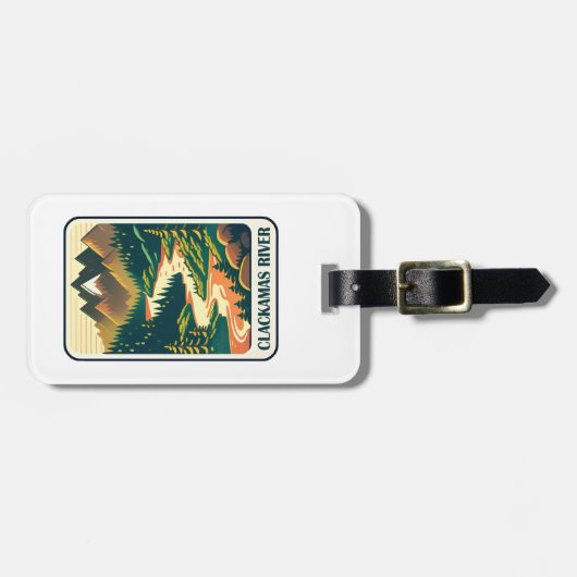 Clackamas River Oregon Kleuren Bagagelabel (Voorkant horizontaal)