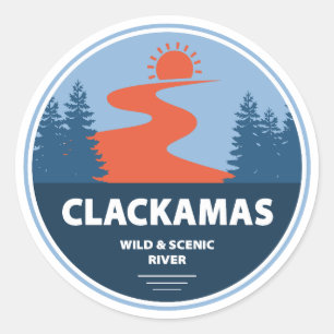 Clackamas Wilde en Schilderachtig rivier Oregon Ronde Sticker