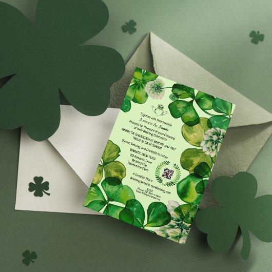 Claddagh Clover QR Code Faire-part de mariage