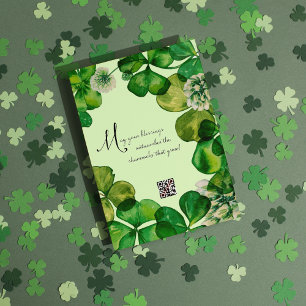 Claddagh Clover QR Code Weddenschap Kaart