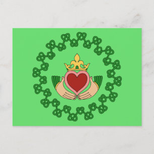Claddagh en Green Knotwork Briefkaart
