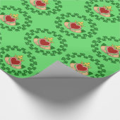 Claddagh en Green Knotwork Cadeaupapier (Hoek)