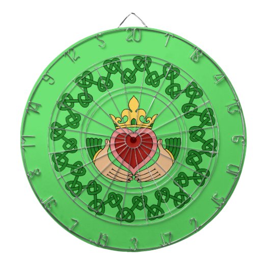 Claddagh en Green Knotwork Dartbord (Voorkant)