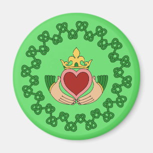 Claddagh en Green Knotwork Magneet
