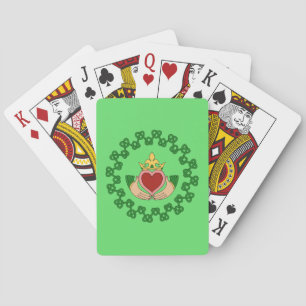 Claddagh en groene knoopwerk pokerkaarten