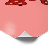 Claddagh en Red Knotwork op roze Perfect Poster (Hoek)