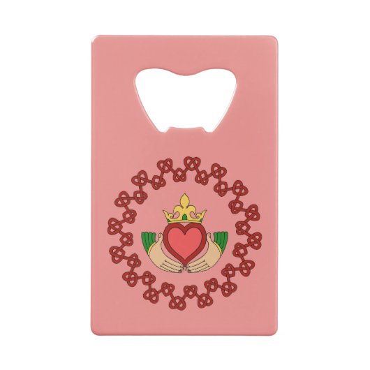 Claddagh et Red Knotwork sur rose (Dos)