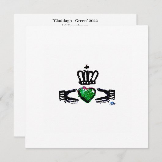 "Claddagh - Green" 2022 - Hartelijk dank voor uw k Bedankkaart (Voorkant / Achterkant)