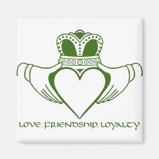 Claddagh Ierse vierkante magneet (Voorkant)