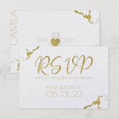 Claddagh Monogram RSVP Opslaan van de datum Save The Date (Voorkant / Achterkant)