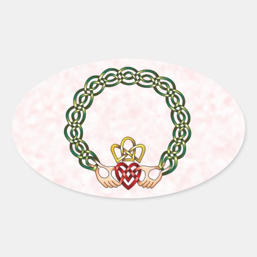 Claddagh Ovale Sticker (Voorkant)