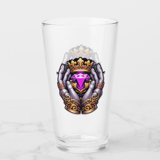 Claddagh Pint Glass Glas (Achterkant)