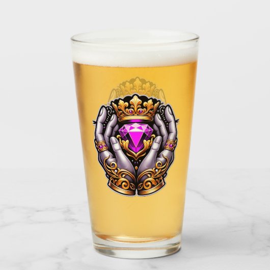 Claddagh Pint Glass Glas (Voorkant gevuld)