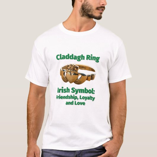 Claddagh Ring Irish Symbol: Vriendschap, Loyalty e T-shirt (Voorkant)