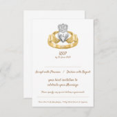 Claddagh Ring Mariage RSVP avec Initiales et Date (Devant / Derrière)