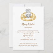 Claddagh Ring Uitnodiging voor bruiloft Initialen  (Voorkant)