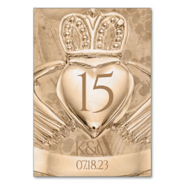 Claddagh Ring Wedding Initialen & Shamrocks Kaart