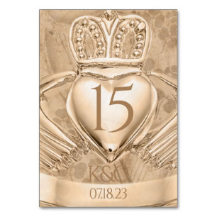 Claddagh Ring Wedding Initialen & Shamrocks Kaart
