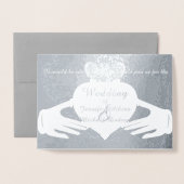 Claddagh Ring Wedding Invitation Folie Card Kaarten (Voorkant met envelop)