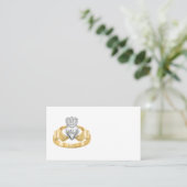 Claddagh Ring Wedding Place Card Initialen & Datum Plaatskaartje (Staand voorkant)