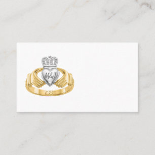 Claddagh Ring Wedding Place Card Initialen & Datum Plaatskaartje