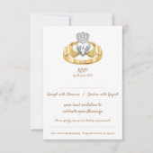 Claddagh Ring Wedding RSVP met Initialen en datum (Voorkant)