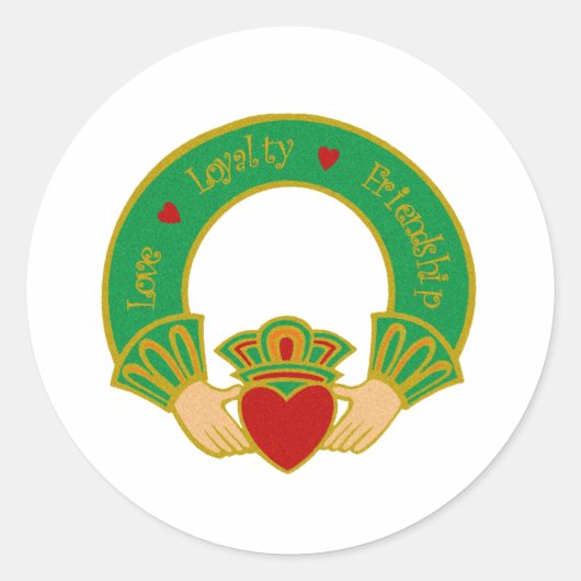 Claddagh Ronde Sticker (Voorkant)