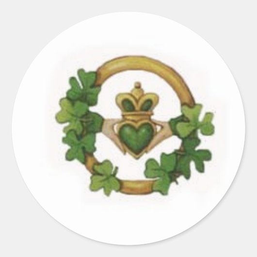 claddagh ronde sticker (Voorkant)