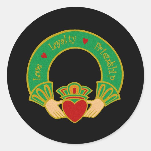 Claddagh Ronde Sticker (Voorkant)