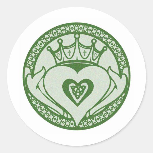 Claddagh Ronde Sticker (Voorkant)