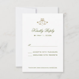 Claddagh Wedding antwoordkaart RSVP Kaartje