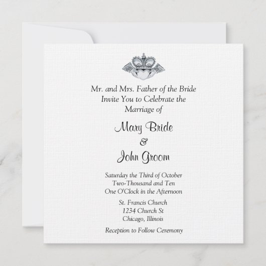 Claddagh Wedding Invitations Kaart (Voorkant)